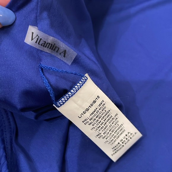 NWT Vitamin A Alia One Piece Swimsuit Cheeky Halter Blue 10 Large - Picture 9 of 11